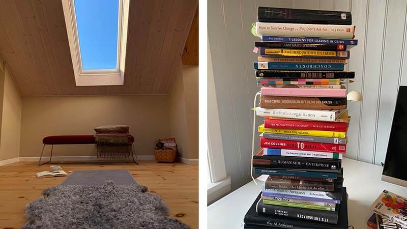 Skrivandet varvas med yoga och läsning