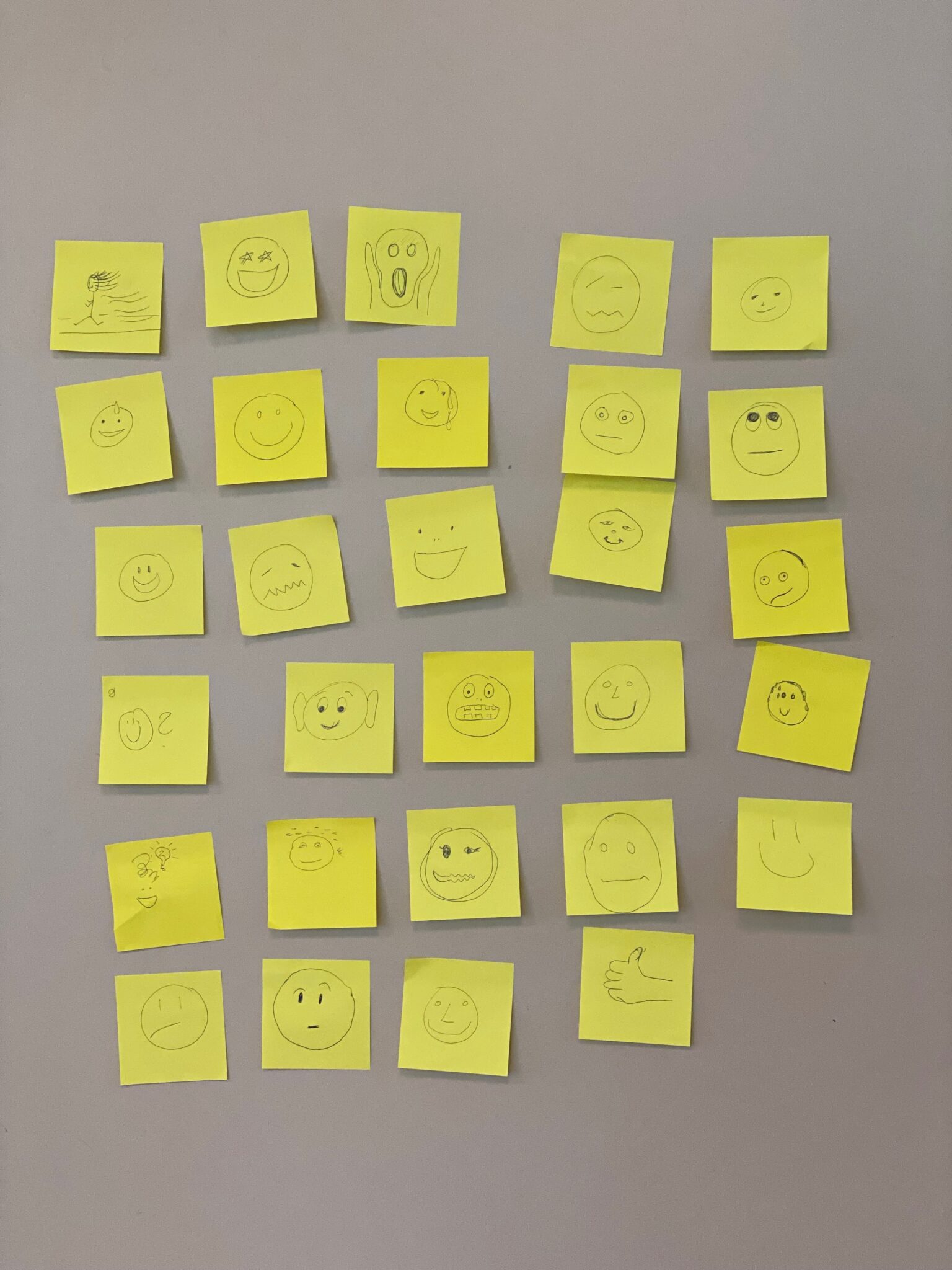 Post-it-lappar med olika e-moijs med känslor